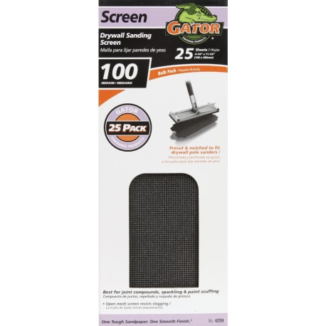 Gator 4-3/8 x 11 in. 100-Grit Precut Drywall Sanding Screen, Single Sheet