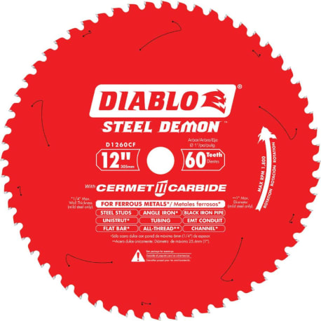 Diablo 12-In. 60 Tooth Cermet II Metal Cutting Saw Blade