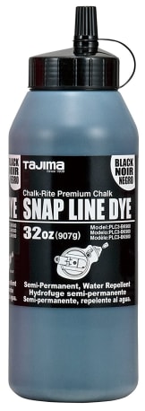 Tajima Black Semi-Permanent Snap-Line Chalk, 32 oz.
