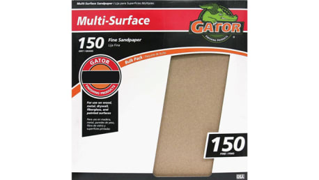 Gator 9 x 11 in. Multi-Surface 150-Grit Fine Sandpaper, Single Sheet