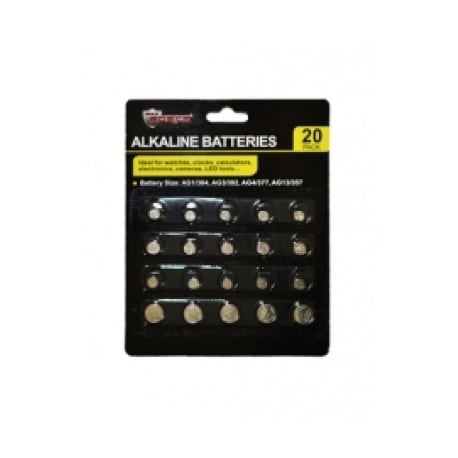 Max Force Assorted Alkaline Button Cell Batteries, 20-Pack