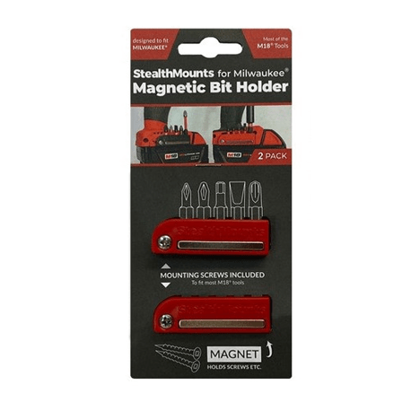 StealthMounts Red Milwaukee M18 Bit Holder, 2-Pack