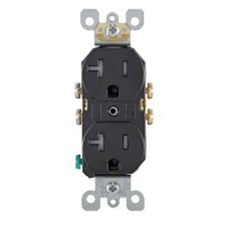 Leviton 20 Amp Black Tamper-Resistant Duplex Outlet 