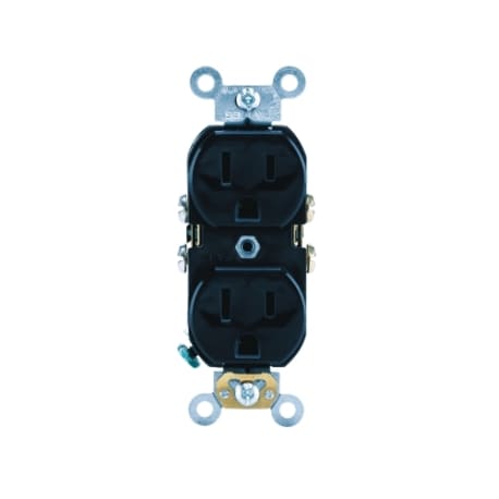 Leviton 15 Amp Black Commercial Backwire Duplex Outlet