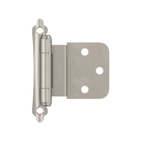 Amerock 3/8" Inset Self-Closing Face Mount Satin Nickel Cabinet Hinge