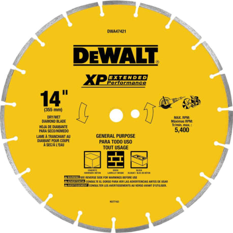 DEWALT Extended Performance 14 in. Segmented Rim Diamond Blade