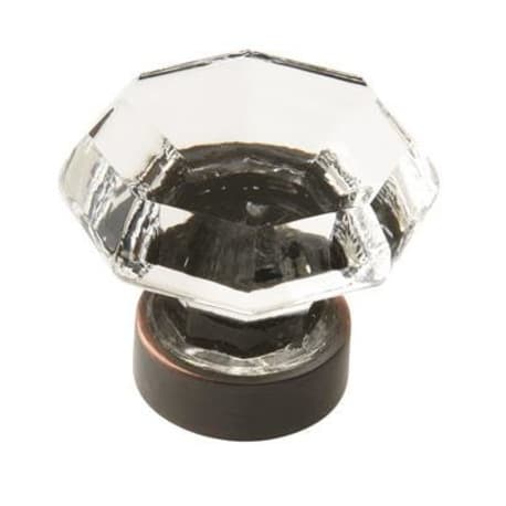 Amerock Traditional Classics 1-5/16" Diameter Clear/Oil-Rubbed Bronze Cabinet Knob