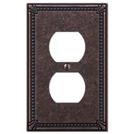 Amerelle 1 Duplex Imperial Bead Tumbled Antique Bronze Wall Plate