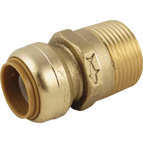 SharkBite MNPT Straight Brass Push-to-Connect Male Adapater, 3/4 in. x 1 in.