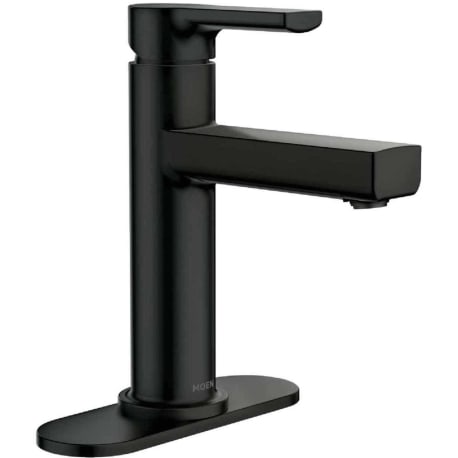 Moen Rinza Matte Black 1 Handle Lever Centerset Bathroom Faucet, 4 in.