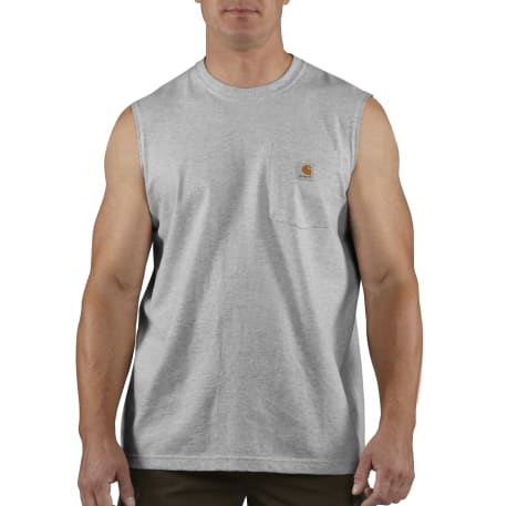 Carhartt Men's Large Heather Gray Sleeveless Pocket Tank