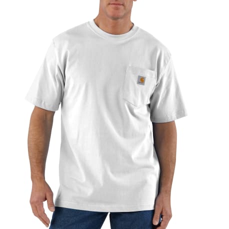 Carhartt Men's Tall 2XL White K87 Short Sleeve Pocket Shirt