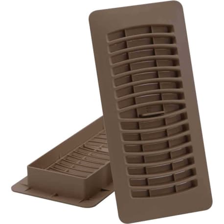 Imperial Brown Plastic Louvered Floor Register, 4 In. x 10 In.