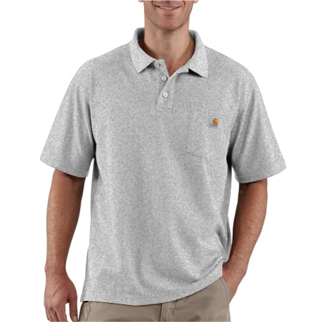 Carhartt Men's 3XL Heather Gray Short Sleeve Pocket Polo