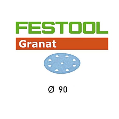 Festool 498326 90mm Granat P500 Disc Abrasives, 100 ct