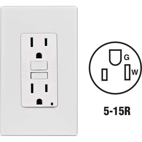 Leviton White SmartLockPro Self-Test 15A GFCI Outlet with Wallplate