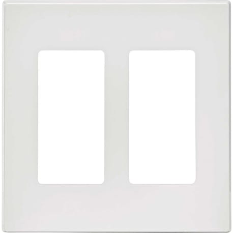 Leviton White 2-Gang Poly Carbonate Screwless Decorator Wall Plate