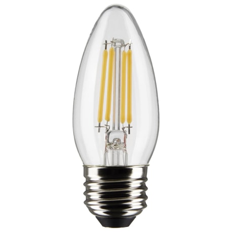 Satco 4 Watt B11 LED Clear Medium Base Decorative Light Bulb, 2-Pack