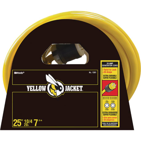 Yellow Jacket 10/4 Heavy Duty Generator Cord, 25 ft.