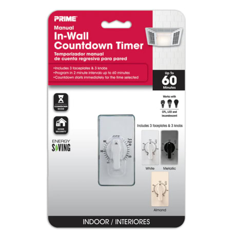 Prime Wire In-Wall Spring Wound Countdown Timer w/ Three Faceplates