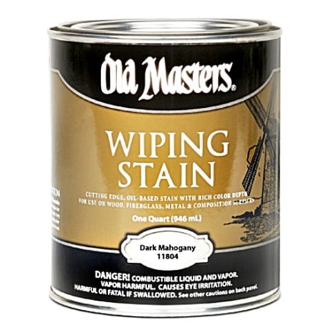 Old Masters Dark Mahogany Oil Base Wiping Stain, 1 Quart