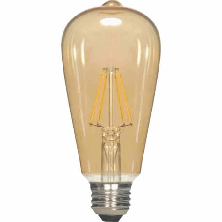 Satco 7 Watt ST19 LED Transparent Amber Vintage Light Bulb