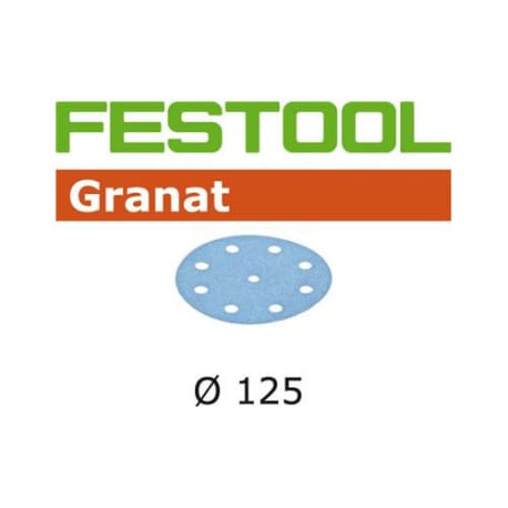 Festool 497178 125mm Granat P500 Disc Abrasives, 100 ct