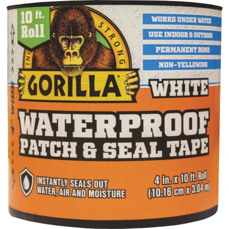 Gorilla White Waterproof Patch & Seal Repair Tape, 4 in. x 10 ft.