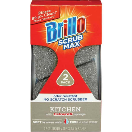 Brillo Scrub Max Kitchen Scrub Sponges, 2-Count