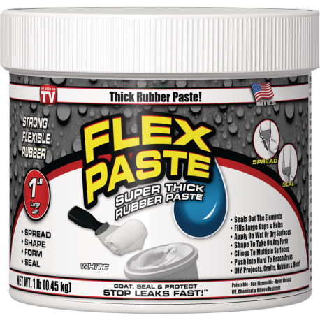 Flex Paste White Rubber Sealant, 1 lb.