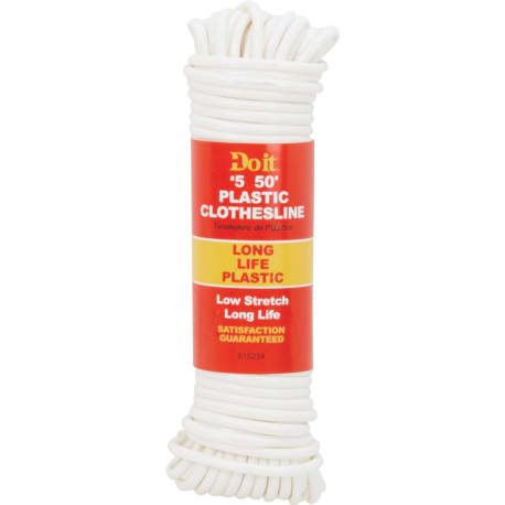 Do it Best White #5 Low Stretch Long Life Plastic Clothesline, 50 ft.