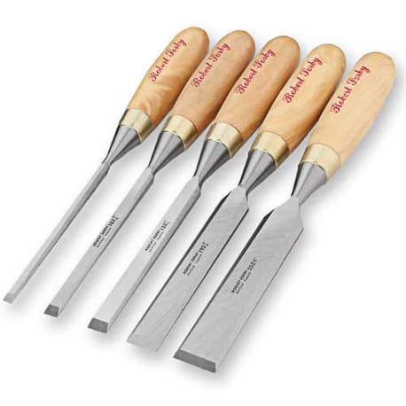 Sorby Boxwood Handled 5 Pc. Gilt Edge Chisel Set