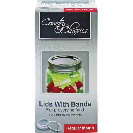 Country Classics Regular Mouth Canning Jar Lids & Bands