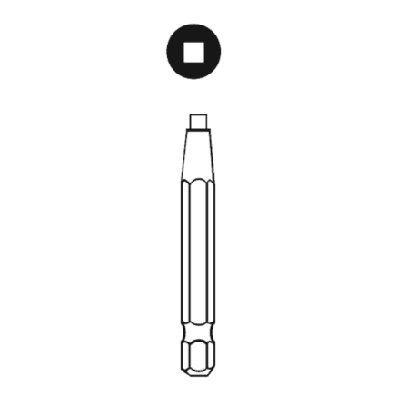 EVCO 1/4 in Drive #3 Square Recess Power Bit, 2 in