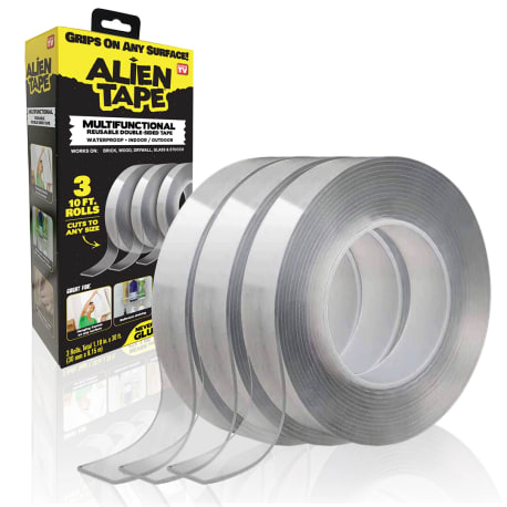 Alien Tape Reusable Double-Sided Transparent Tape, 3 Rolls