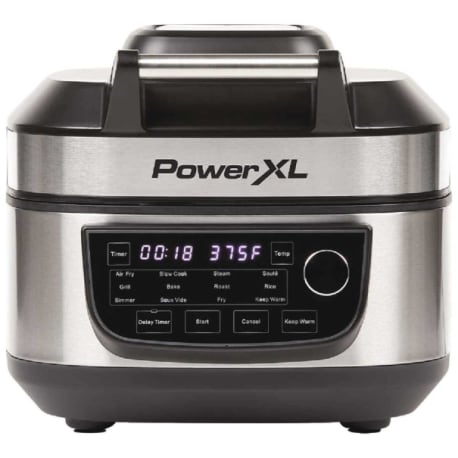 PowerXL 6 Quart Stainless Steel Grill & Air Fryer Combo