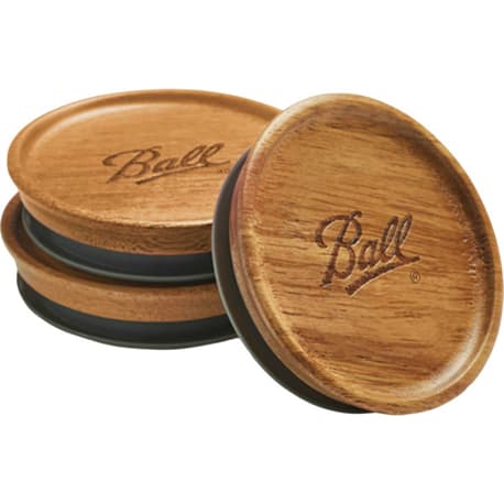 Ball Regular Mouth Wooden Lids, 3 Pack