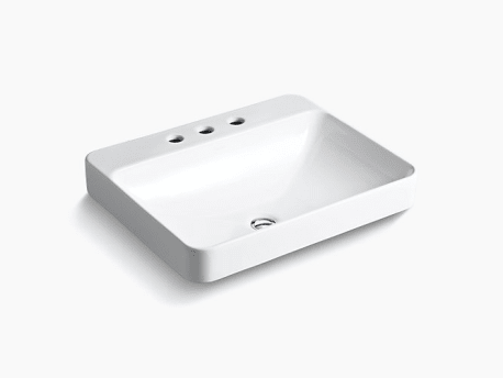 Kohler Vox Rectangle White Vessel Bathroom Sink, 23"