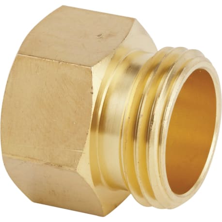 Best Garden Brass Non-Swivel Hose Connector, 3/4 In. MNH x 3/4 In. FNPT