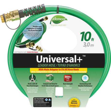 Element Universal Green Leader Hose with Male Adapter, 10 ft.