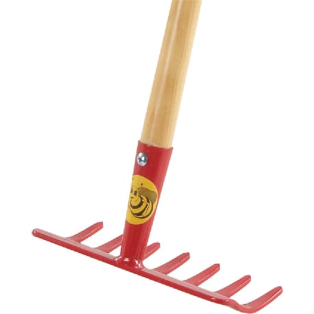 Buddy B Kid's Red Steel Level Garden Rake, 32 in.