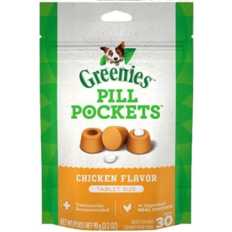 Greenies Chicken Tablet Size Pill Pockets, 30-Pack