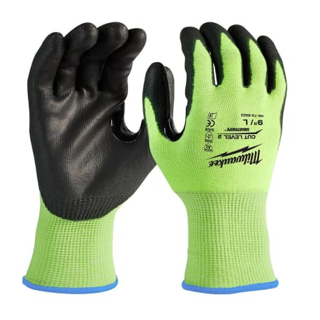 Milwaukee Large Hi-Vis Cut Level 2 Polyurethane Gloves