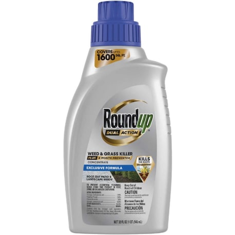 Roundup Dual Action Weed & Grass Killer Concentrate, 32 oz.