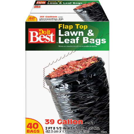 Do it Best Black Flap Tie Lawn & Leaf Bags, 40-Count