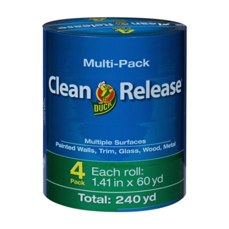 Duck Brand Blue Clean Release Painters Tape, 1.41 in. x 60 yd. 4-Pack