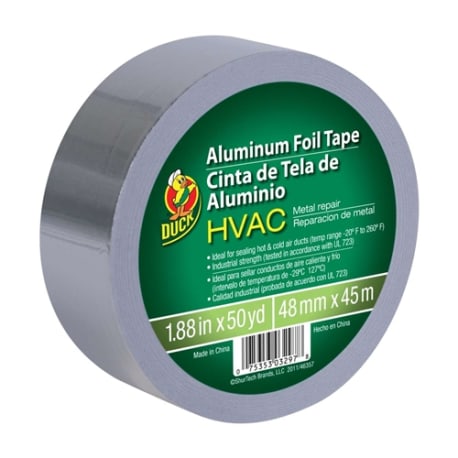 Duck Brand Silver HVAC Metal Repair Aluminum Foil Tape, 1.88 in. x 50 yd.