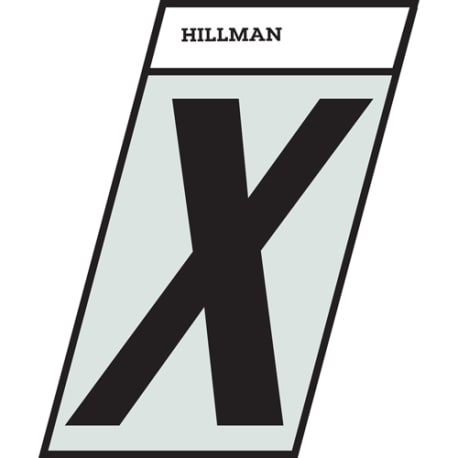 Hillman 1-1/2 in. Black & Silver Reflective Mylar Angle Cut Sticker Letter X