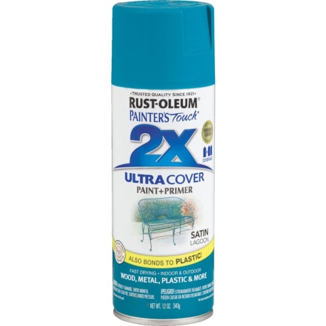 Rust-Oleum Painters' Touch 2X Lagoon Satin Spray Paint & Primer, 12 oz.