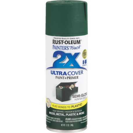 Rust-Oleum Painters' Touch 2X Hunter Green Semi-Gloss Spray Paint + Primer, 12 oz.